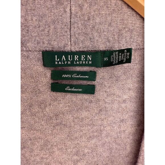 Lauren Ralph Lauren Women's Gray Cashmere Cardigan Sweater Size XS Gold Buttons - Picture 3 of 5